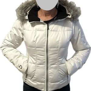 Ski jacket bomber style white obermeyer